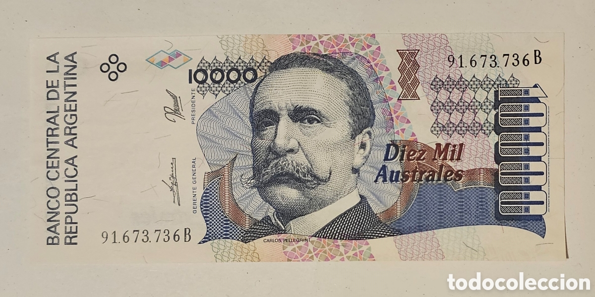 Billetes extranjeros: Diez mil australes argentinos