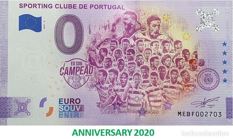 Banconote internazionali: BILLETE 0 Euro Souvenir ANNIVERSARY Portugal: MEBF 2021-6 SPORTING CP - Equipo Campe&atilde;o 2020-21