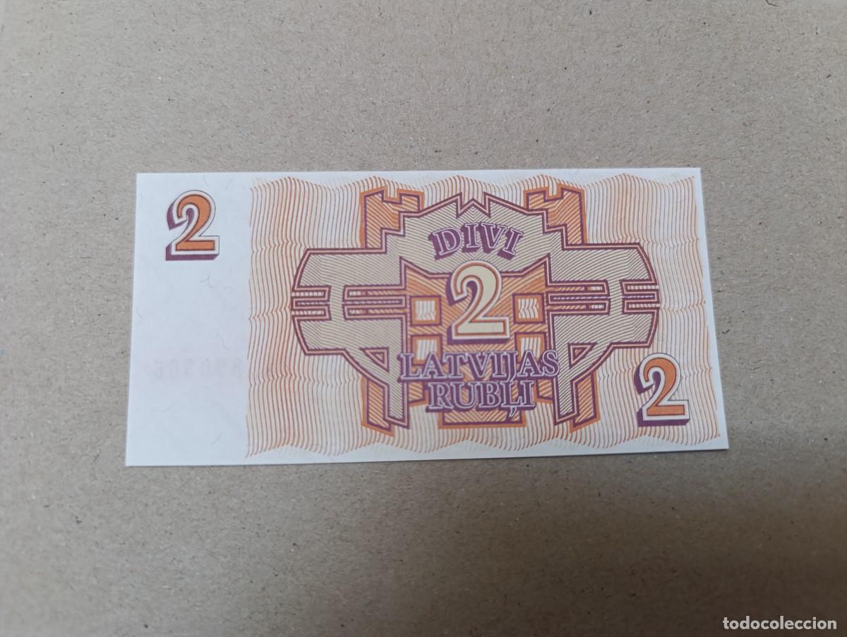 Billetes extranjeros: Billete de Letonia de 2 rublos, a&ntilde;o 1992, UNC - Foto 1