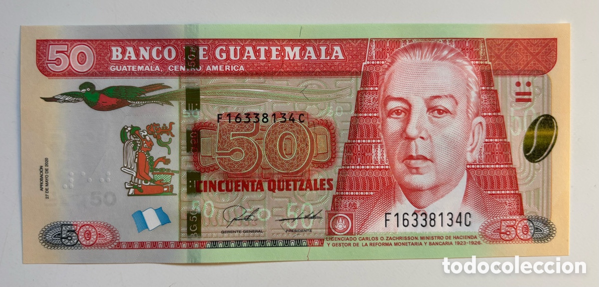 Banconote internazionali: Billete GUATEMALA 50 Quetzales 2020 SC