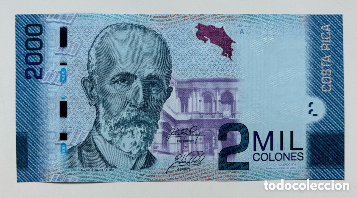 Banconote internazionali: Billete COSTA RICA 2000 Colones 2015 SC