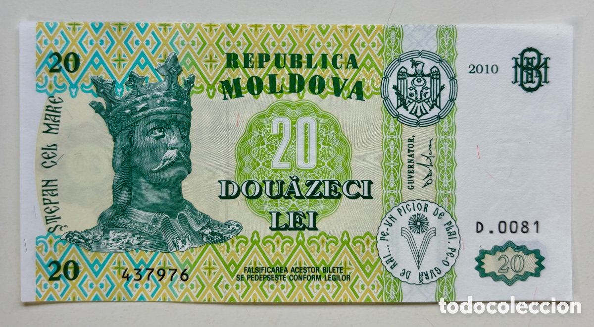 Billets internationaux: Billete MOLDAVIA 20 Lei 2010 SC