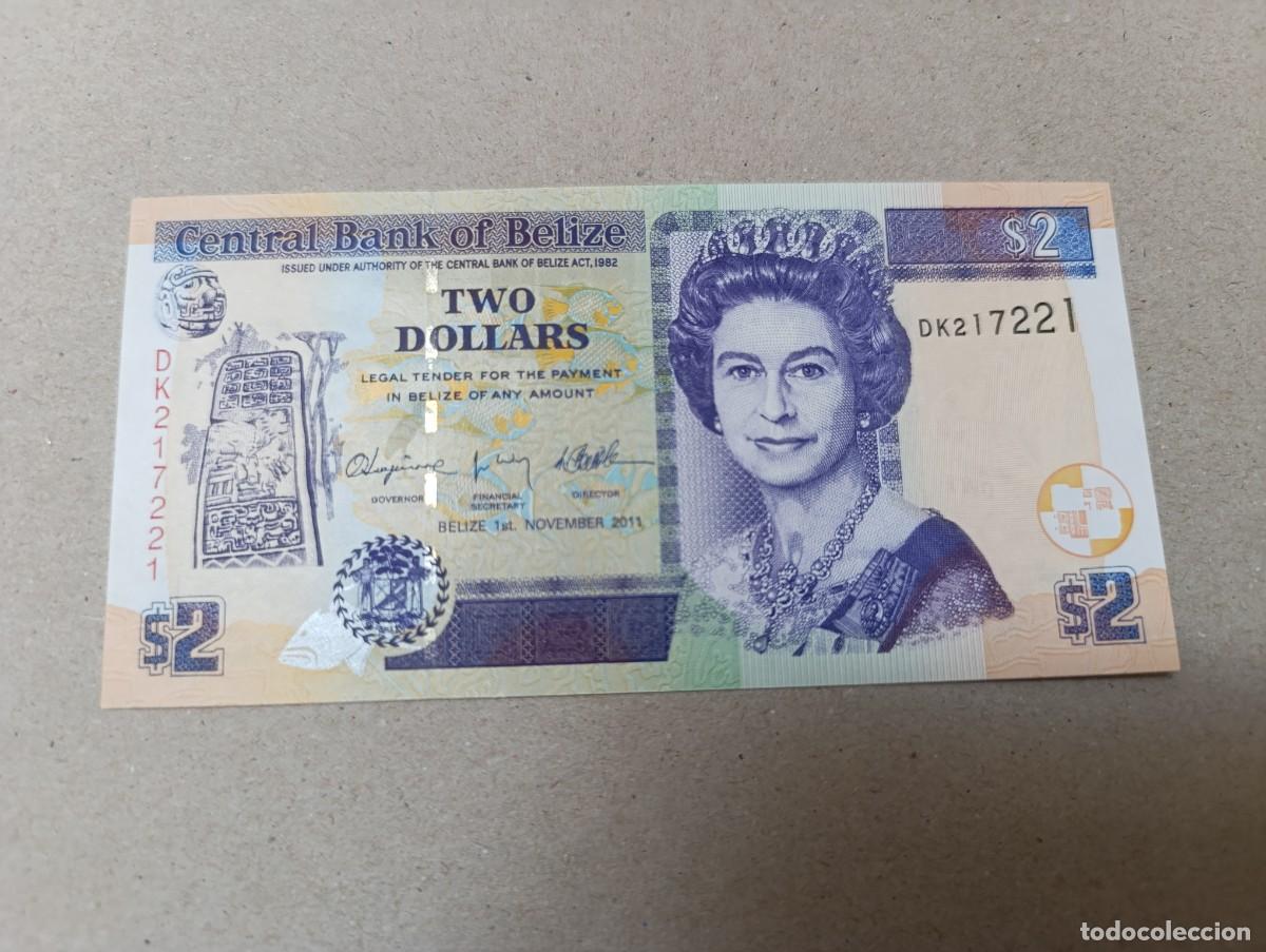 Billetes extranjeros: Billete Belize, 2 dolares, a&ntilde;o 2011, UNC - Foto 1