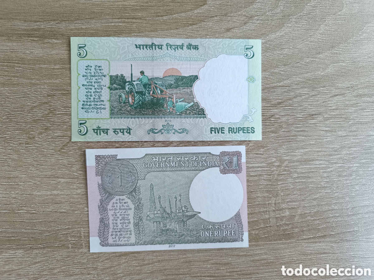 Billetes extranjeros: Lote 2 billetes India sc - Foto 2