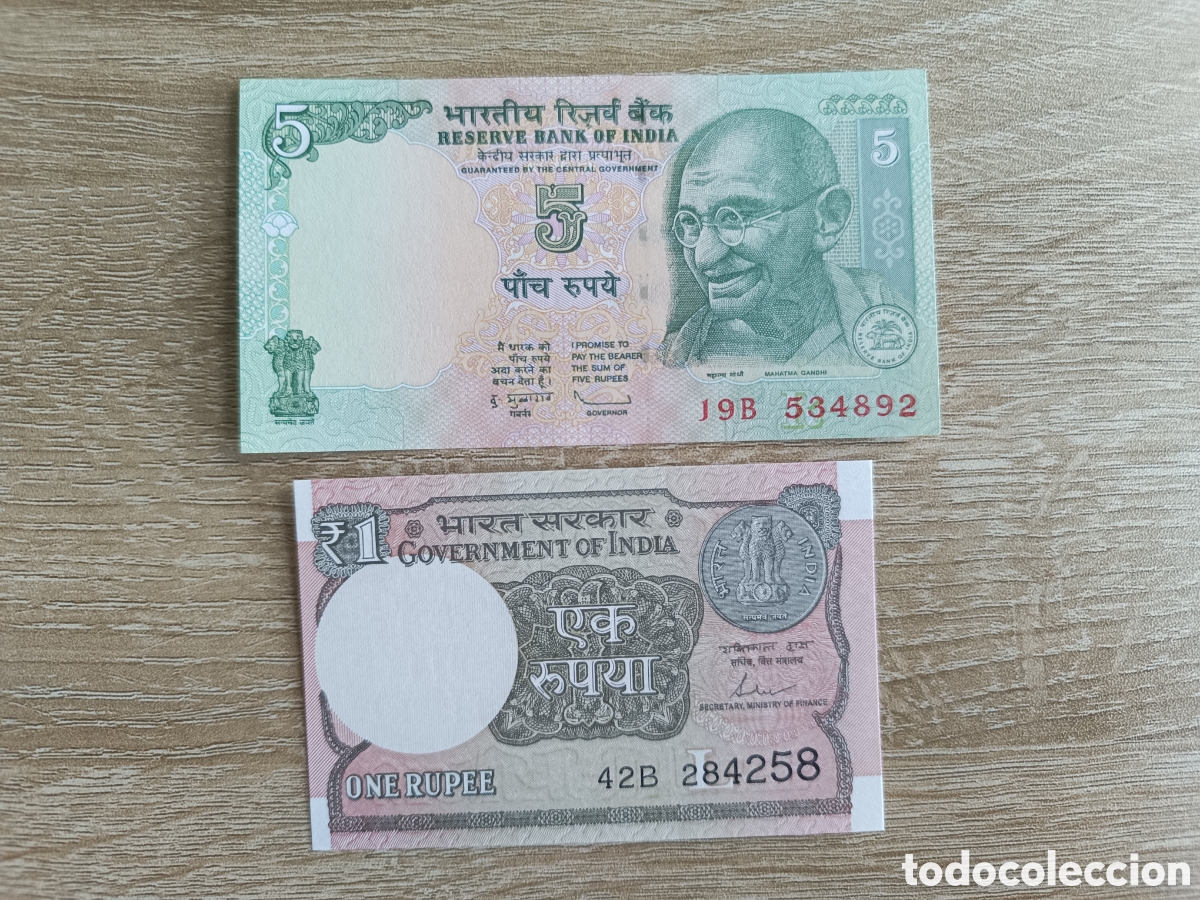 Billetes extranjeros: Lote 2 billetes India sc - Foto 1