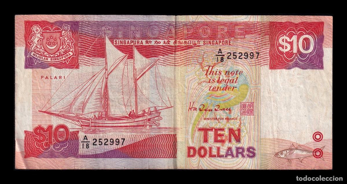 Billetes extranjeros: Singapur 10 D&oacute;lares 1988 Pick 20 - Foto 1