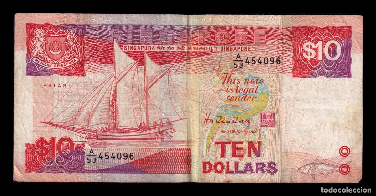 Billetes extranjeros: Singapur 10 D&oacute;lares 1988 Pick 20 - Foto 1