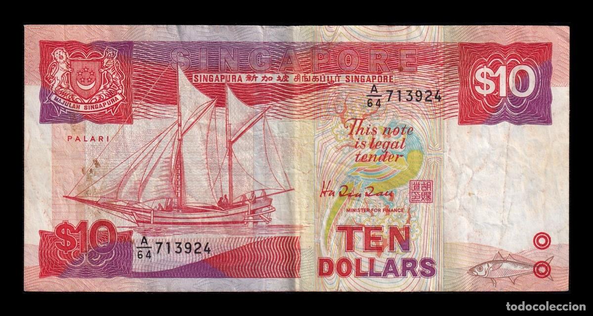 Billetes extranjeros: Singapur 10 D&oacute;lares 1988 Pick 20 - Foto 1