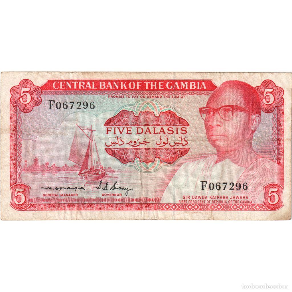 Billetes extranjeros: [#1232878] Gambia, 5 Dalasis, Undated (1972), BC+