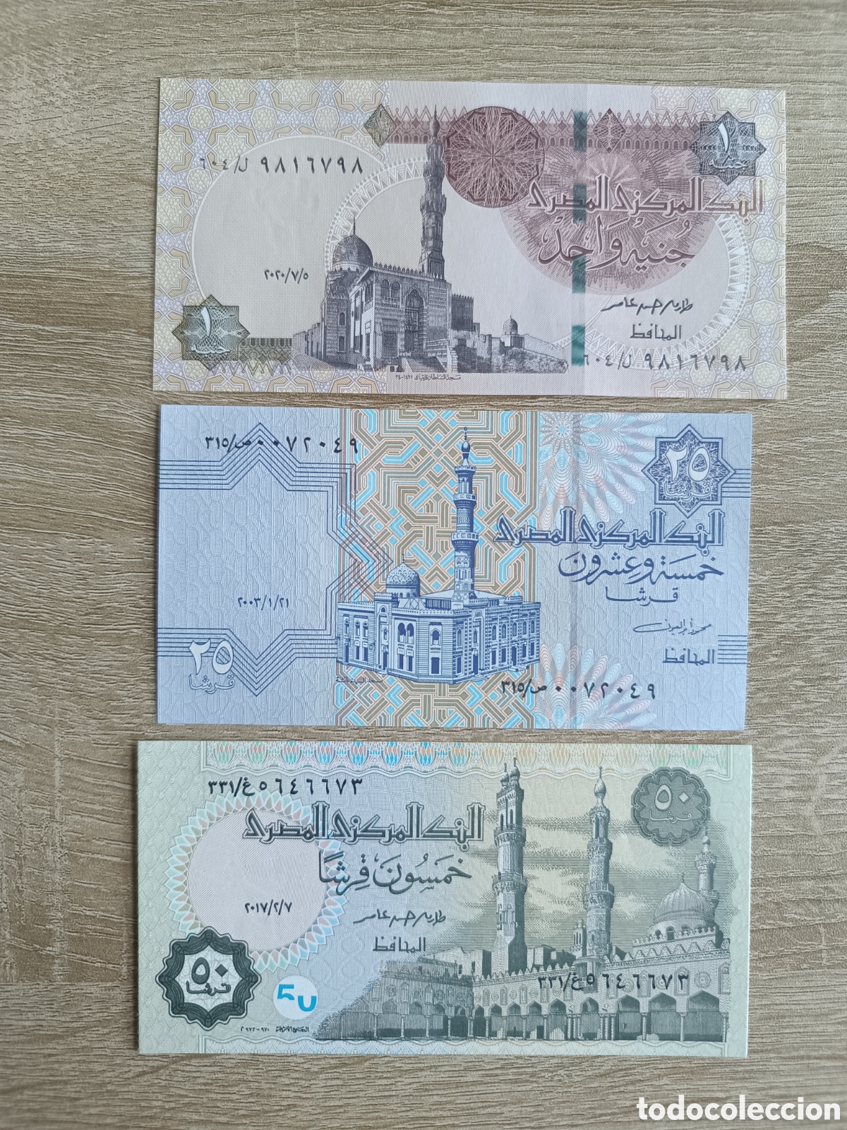 Billetes extranjeros: Lote 3 billetes Egipto sc - Foto 1