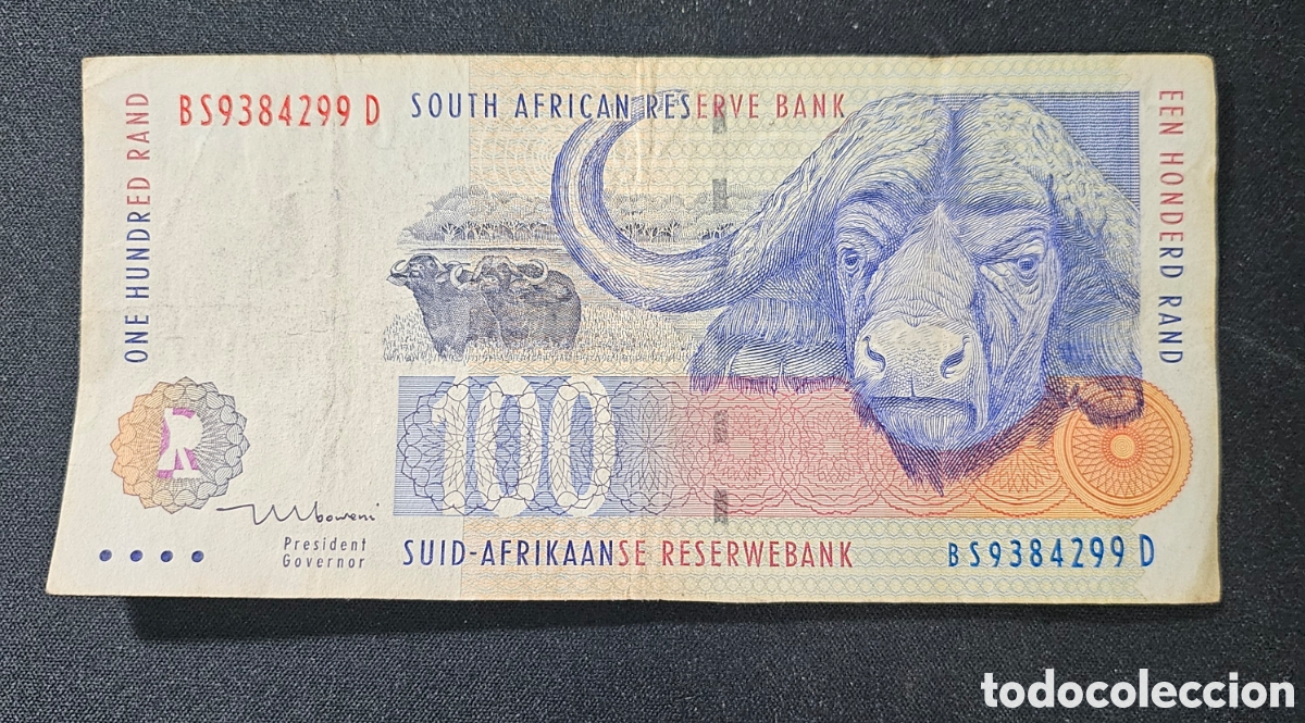 Billetes extranjeros: Billete 100 Rand Sud&aacute;frica - Foto 1