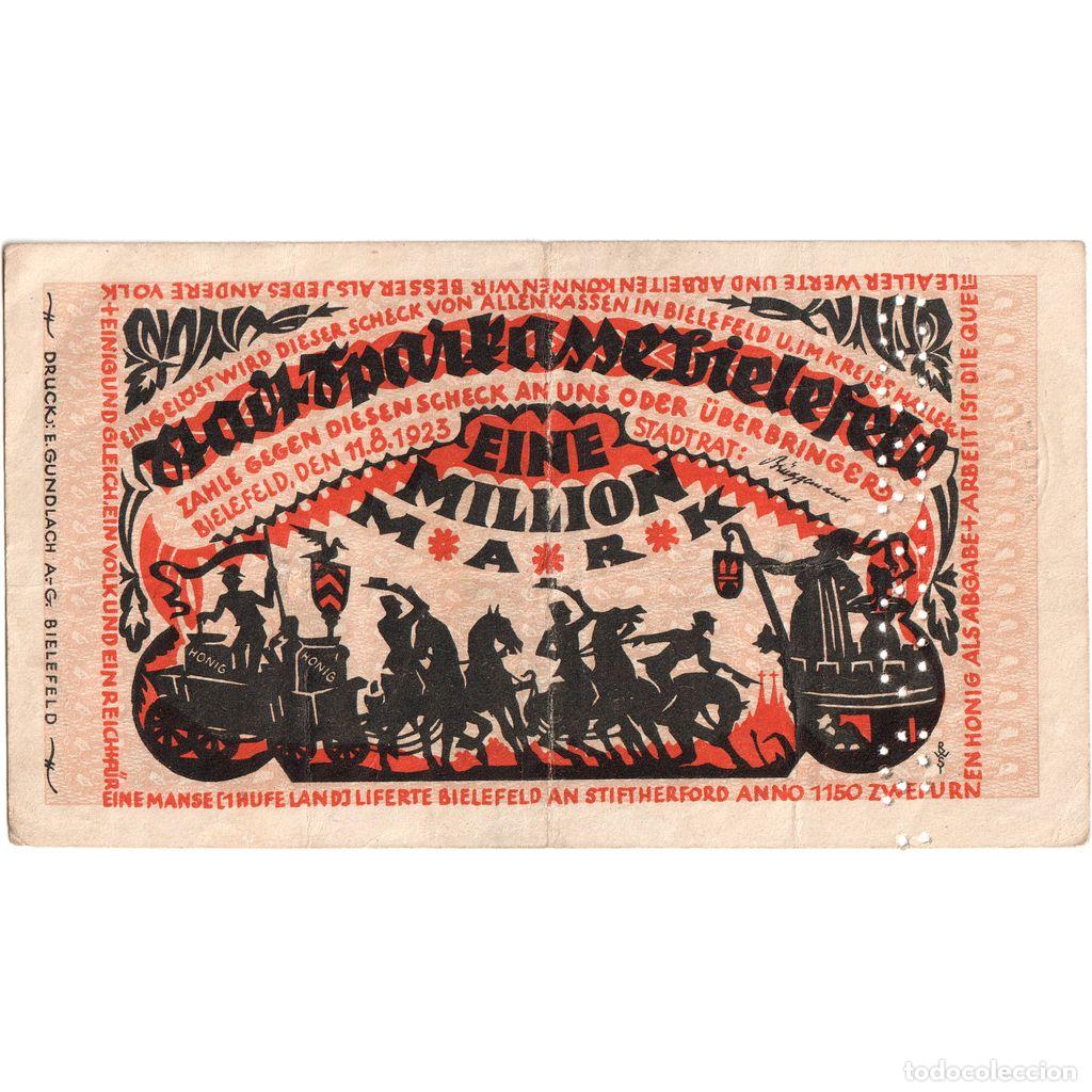 Billets internationaux: [#293799] Alemania, Bielefeld, 1 Million Mark, 1923-08-11, BC