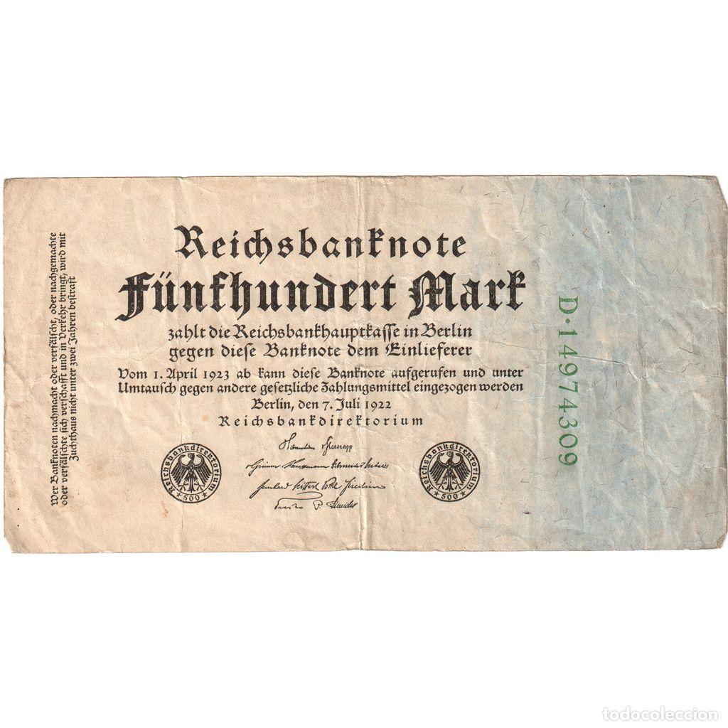 Billets internationaux: [#1233184] Alemania, 500 Mark, 1922-07-07, BC