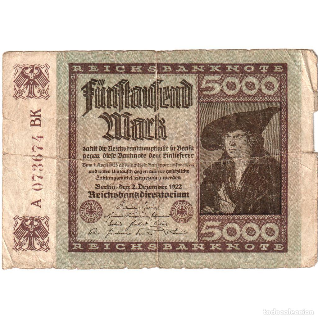 Banconote internazionali: [#1233176] Alemania, 5000 Mark, 1922-12-02, RC
