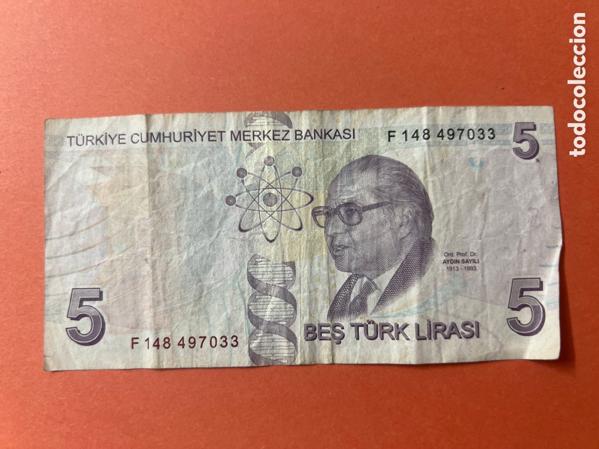 Billetes extranjeros: 137B. BILETE DE TURKIA - 5 LIRAS - Foto 2