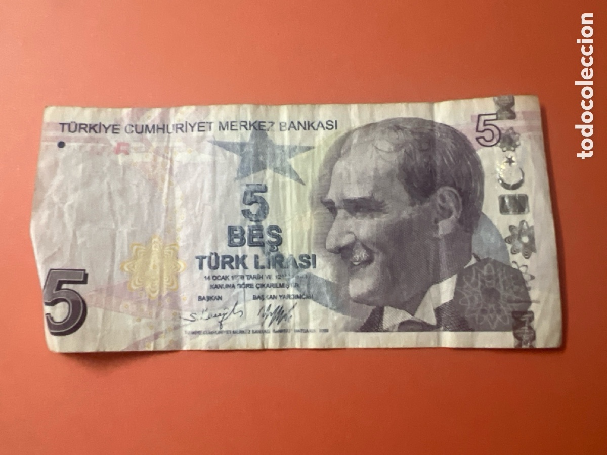 Billetes extranjeros: 137B. BILETE DE TURKIA - 5 LIRAS - Foto 1