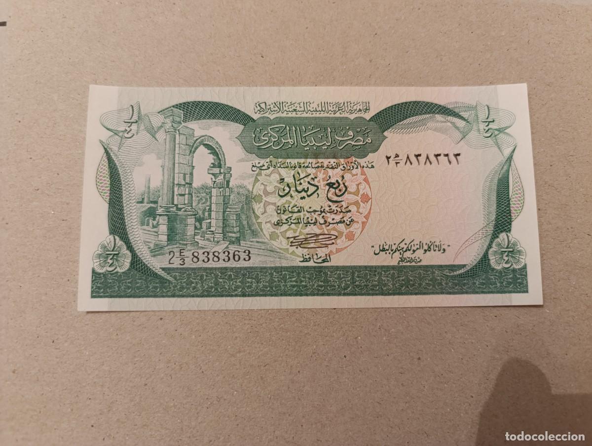 Billetes extranjeros: Billete Libia, 1/4 Dinar, a&ntilde;o 1981, UNC - Foto 1