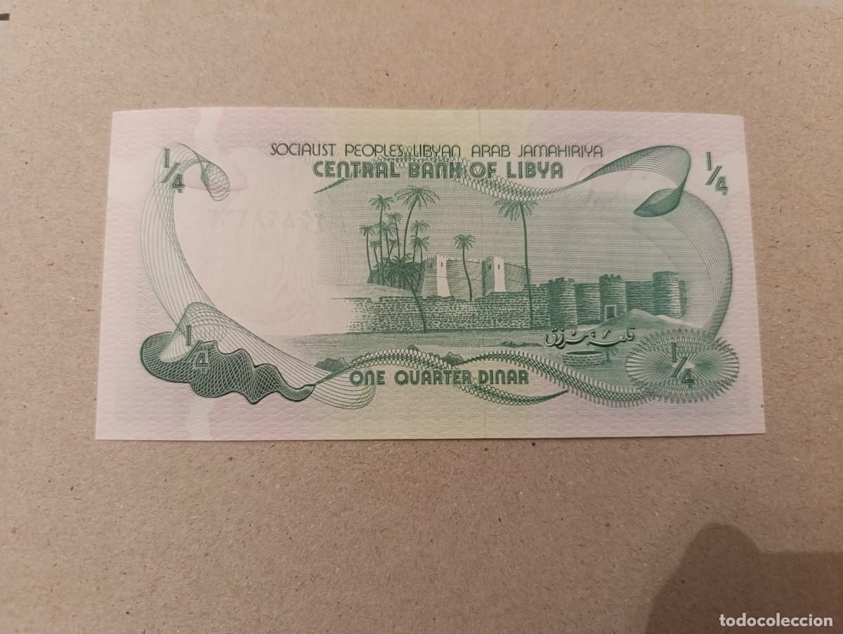 Billetes extranjeros: Billete Libia, 1/4 Dinar, a&ntilde;o 1981, UNC - Foto 2