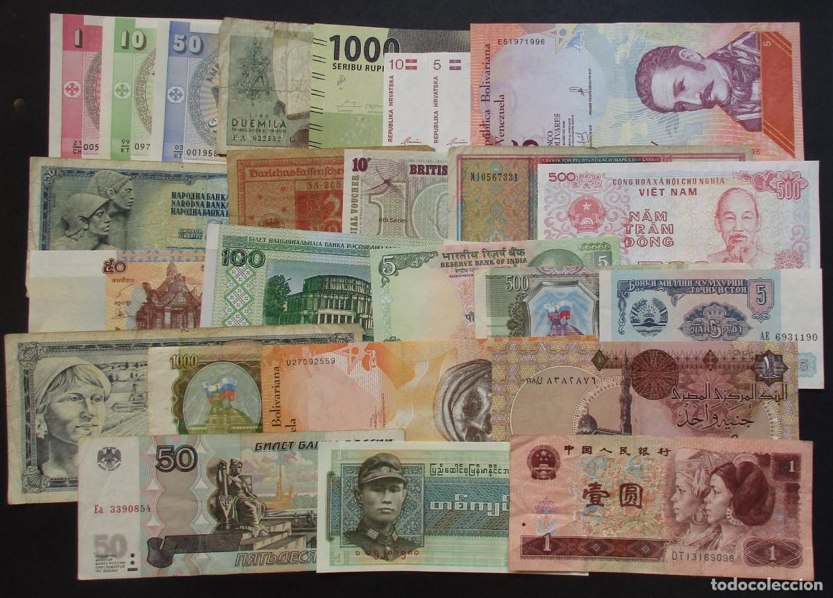 Billetes extranjeros: LOTE 25 BILLETES DIFERENTES INTERNACIONALES. (REF. 3) - Foto 1