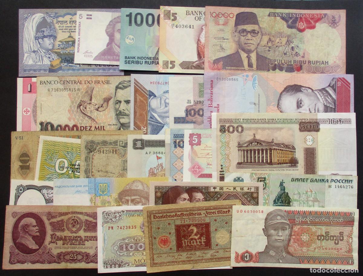 Billetes extranjeros: LOTE 25 BILLETES DIFERENTES INTERNACIONALES. (REF. 4) - Foto 1