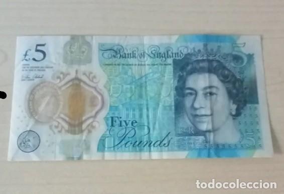 Billetes extranjeros: Billete 5 libras Inglaterra - Foto 1