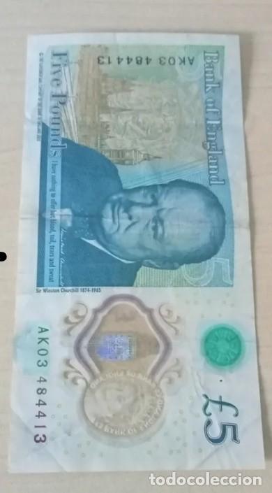Billetes extranjeros: Billete 5 libras Inglaterra - Foto 2