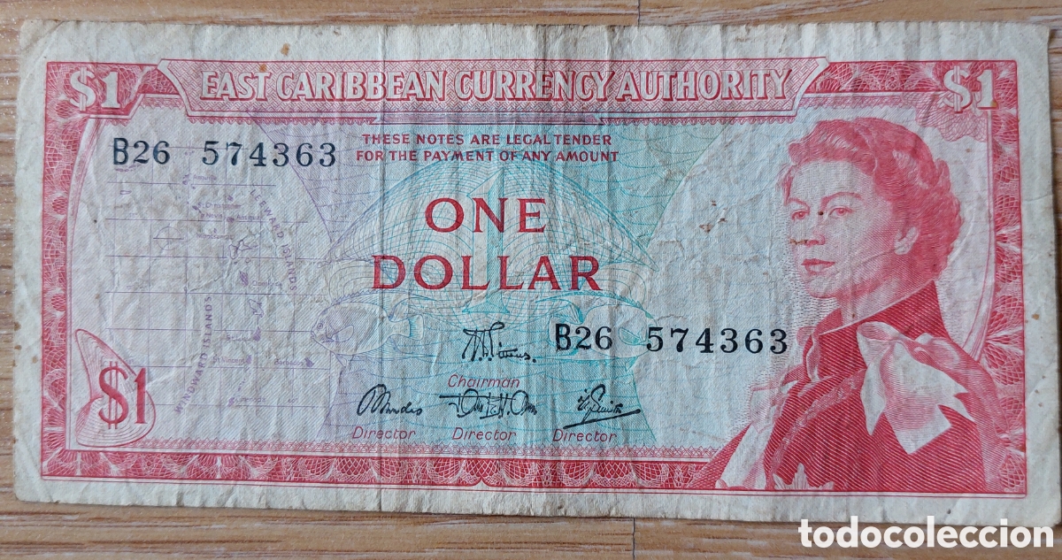 Billetes extranjeros: Caribe Oriental 1 dolar - Foto 1