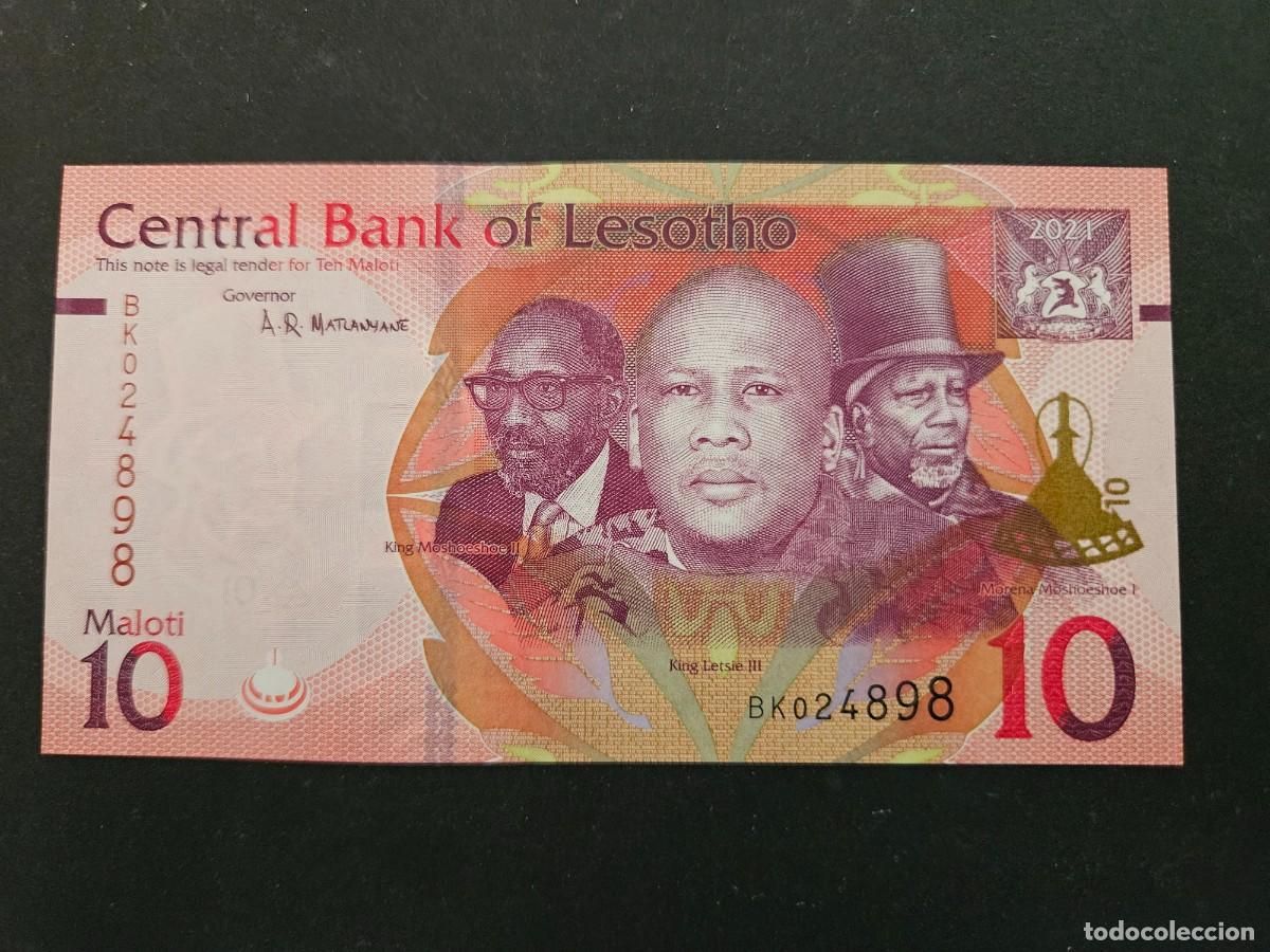 Billetes extranjeros: LESOTHO 10 MALOTI 2021 S/C P=NEW - Foto 1