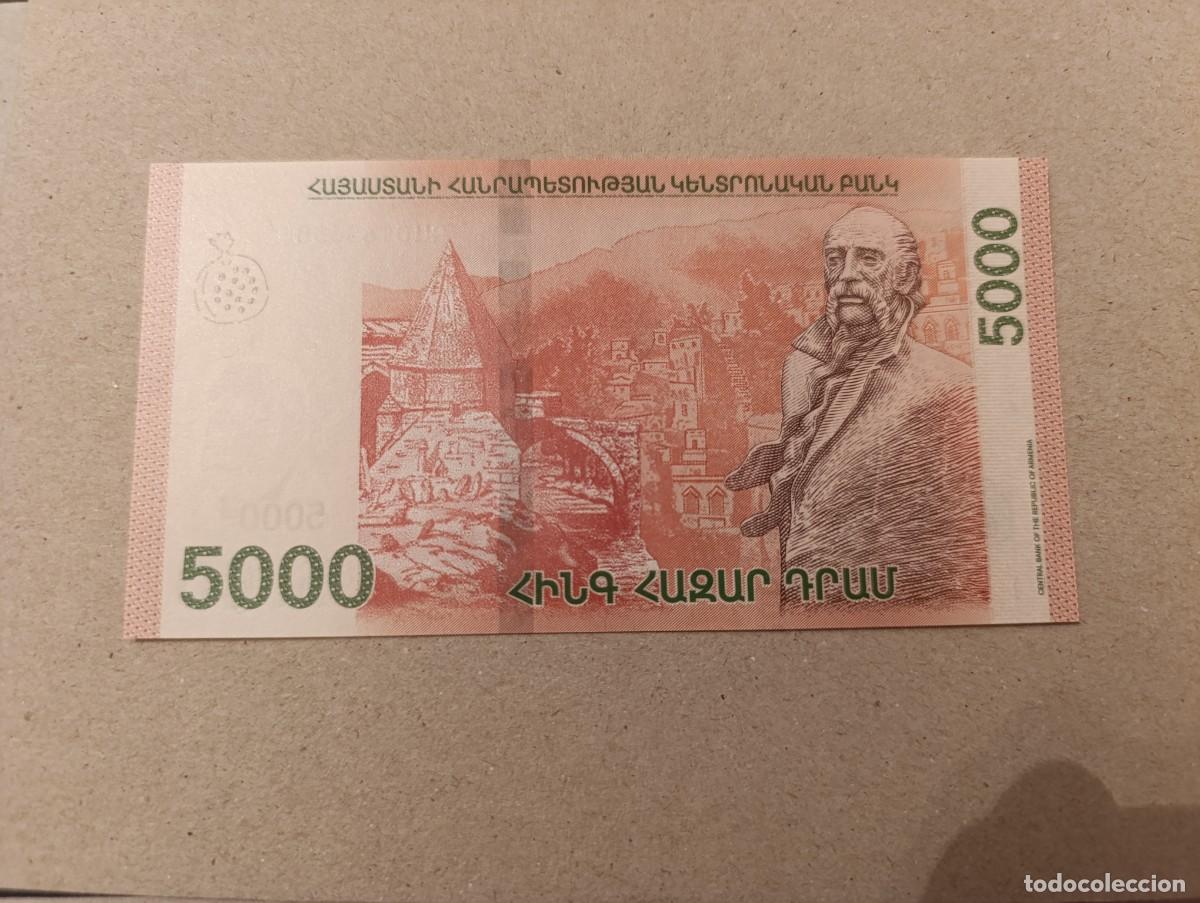 Billetes extranjeros: Billete Armenia, 5000 dram, a&ntilde;o 2018, UNC - Foto 2