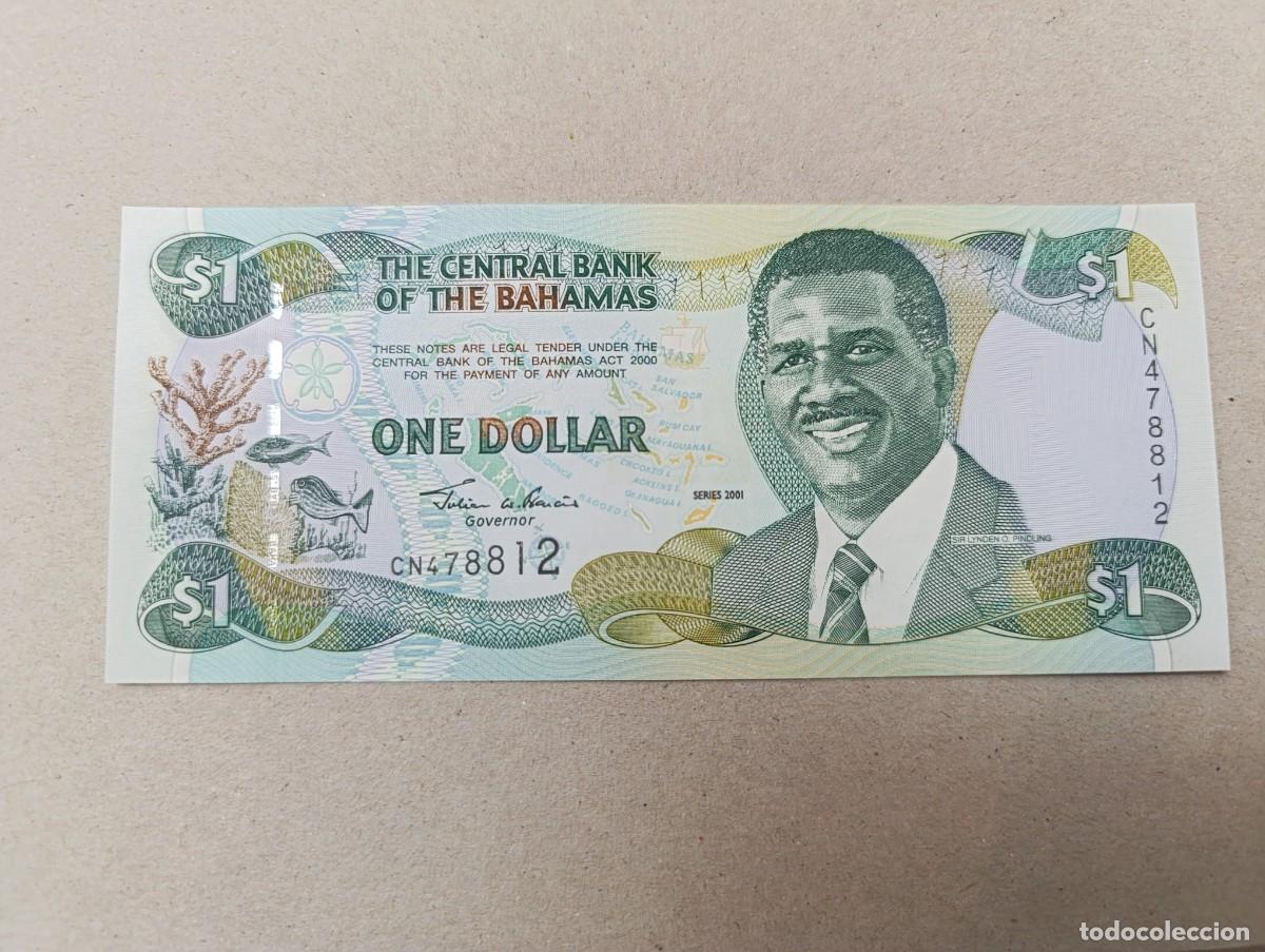 Billetes extranjeros: Billete Bahamas, 1 d&oacute;lar, a&ntilde;o 2001, UNC - Foto 1