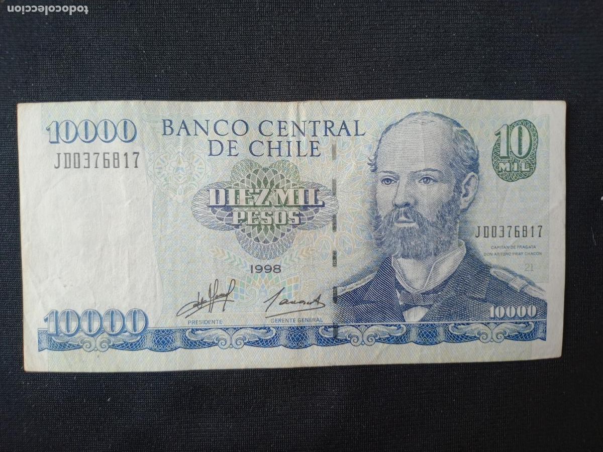Billetes extranjeros: 10000 PESOS , CHILE 1998 , MBC - Foto 1