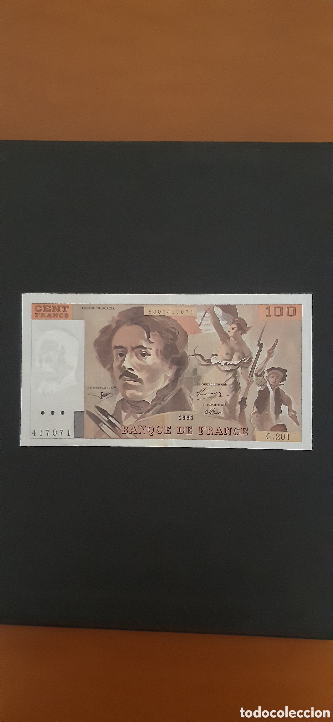 Billetes extranjeros: 100 francos Francia 1991 - Foto 3