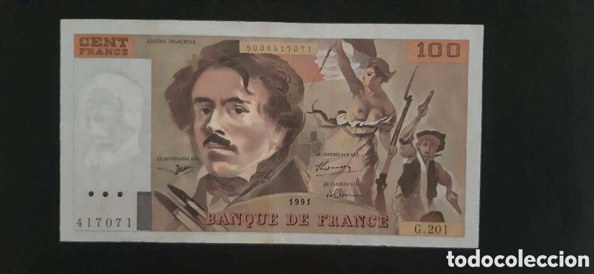 Billetes extranjeros: 100 francos Francia 1991 - Foto 1