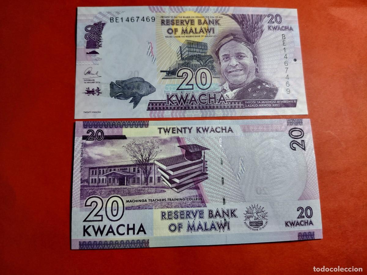 Billetes extranjeros: MALAWI - 20 KWACHA 2016 P-63 - Foto 1