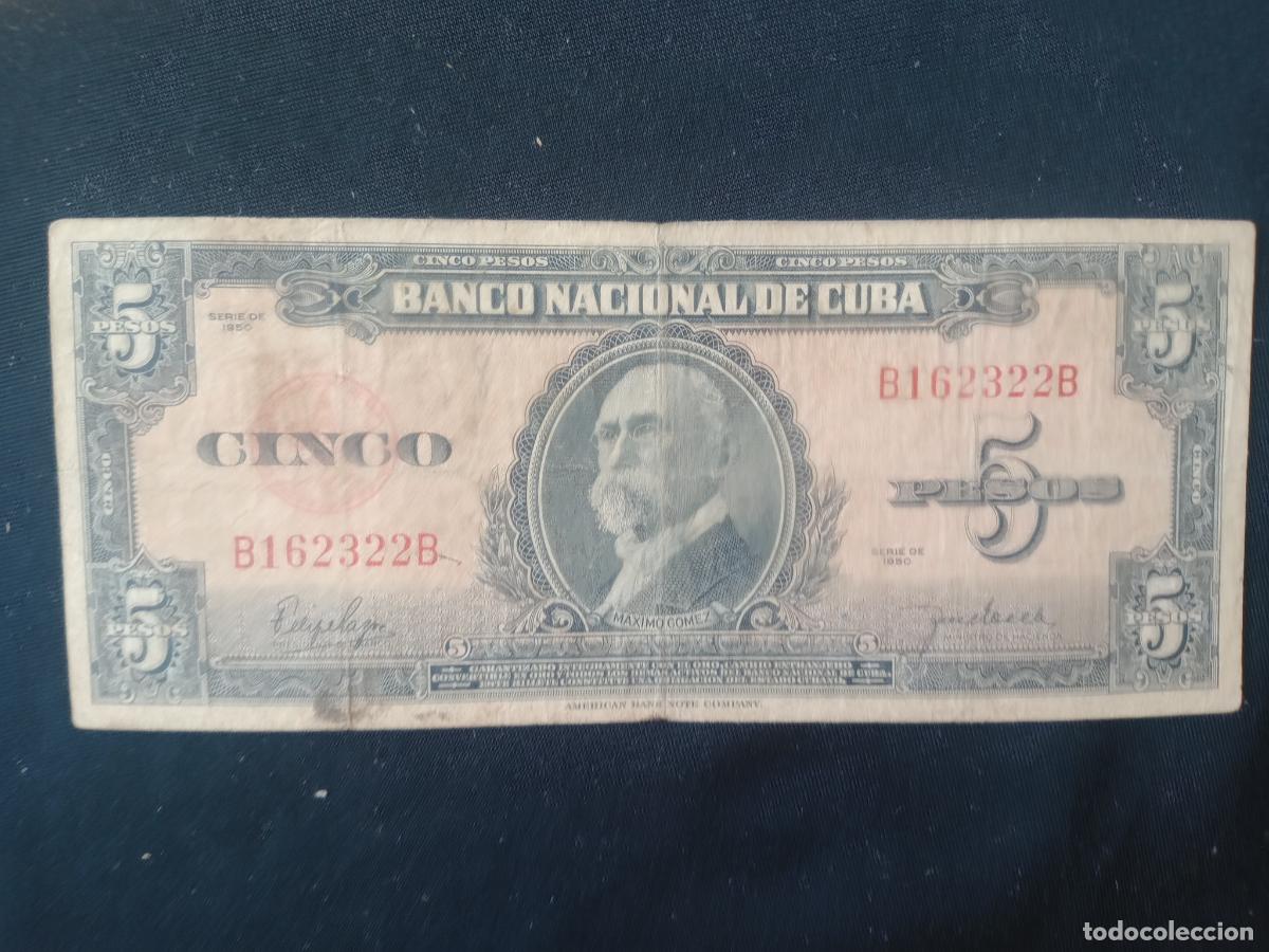 Billetes extranjeros: Cuba. Billete de 5 pesos 1950 - Foto 1