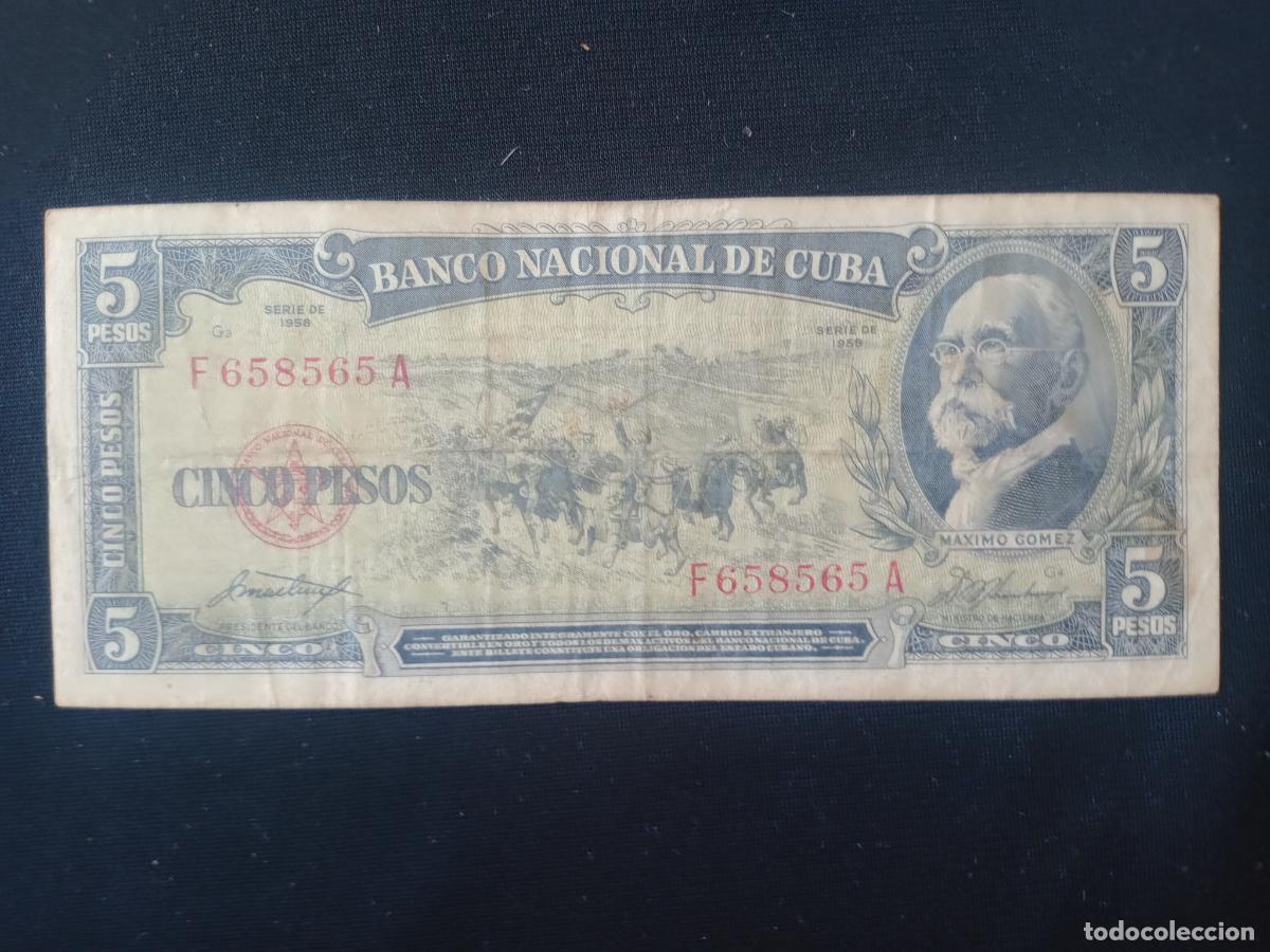Billetes extranjeros: Cuba. Billete de 5 pesos de 1958 - Foto 1