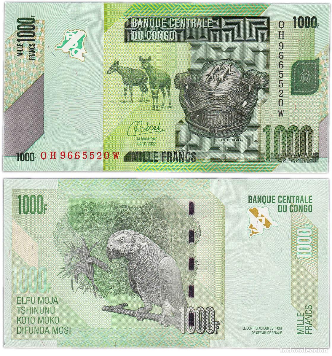 Billetes extranjeros: Congo 1000 francos 2022 (Pick 101d) - Foto 1