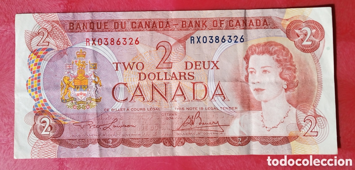 Billetes extranjeros: Canada - 2 D&oacute;lares 1974 - RX0386326 BC - Foto 1