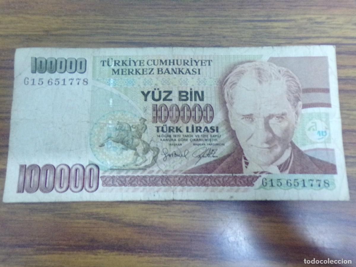 Notas Internacionais: Billete de 100000 T&uuml;rk Lirasi de 1970
