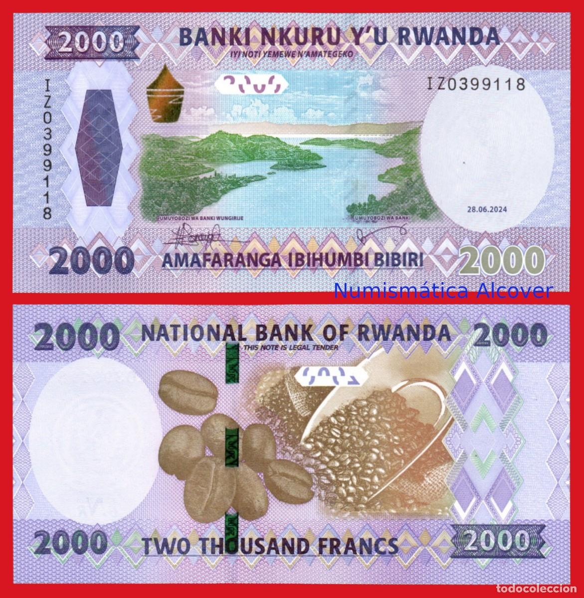 Billetes extranjeros: RUANDA RWANDA 2000 Francos 2024 Pick 44 SC - Foto 1