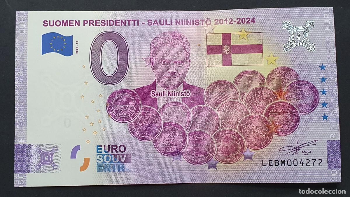 Billetes extranjeros: BILLETE 0 Euro Souvenir ANNIVERSARY Finlandia: LEBM 2021-12 PRESIDENTTI - SAULI NIINIST&Ouml; 2012-2024