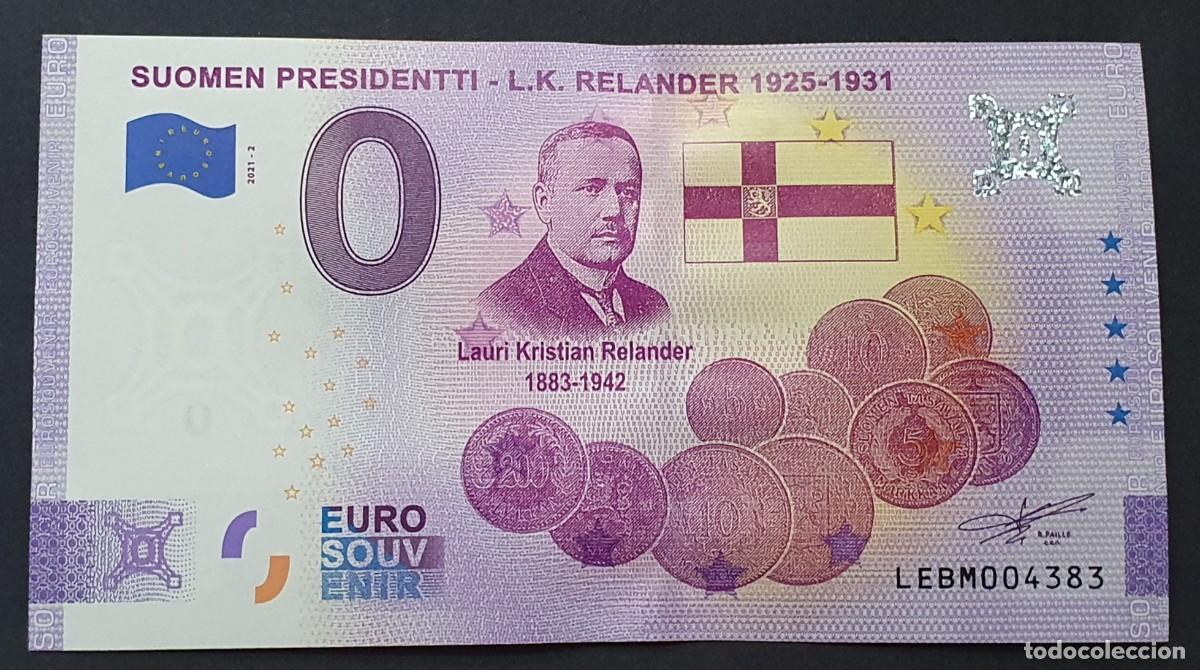 International Banknotes: BILLETE 0 Euro Souvenir ANNIVERSARY Finlandia: LEBM 2021-2 PRESIDENTTI - L.K. RELANDER 1925-1931