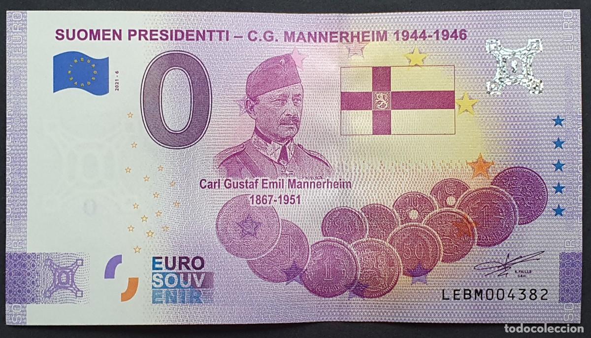 Billets internationaux: BILLETE 0 Euro Souvenir ANNIVERSARY Finlandia: LEBM 2021-6 PRESIDENTTI - C.G. MANNERHEIM 1944-1946
