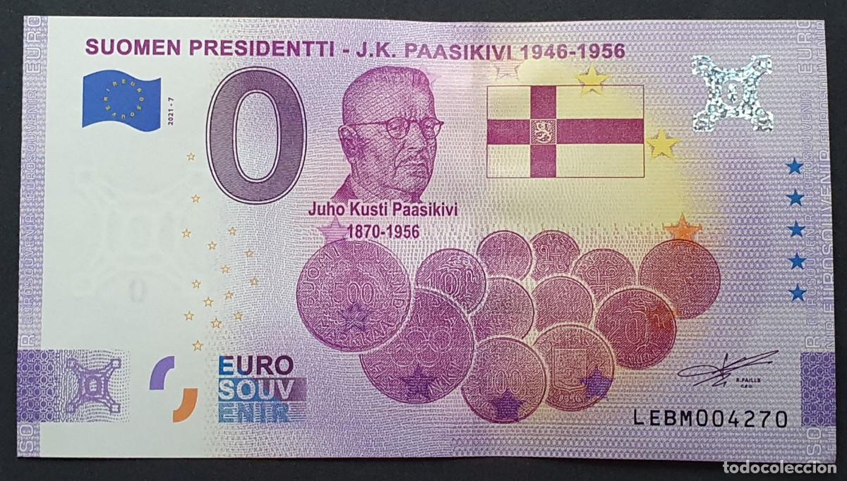 International Banknotes: BILLETE 0 Euro Souvenir ANNIVERSARY Finlandia: LEBM 2021-7 PRESIDENTTI - J.K. PAASIKIVI 1946-1956