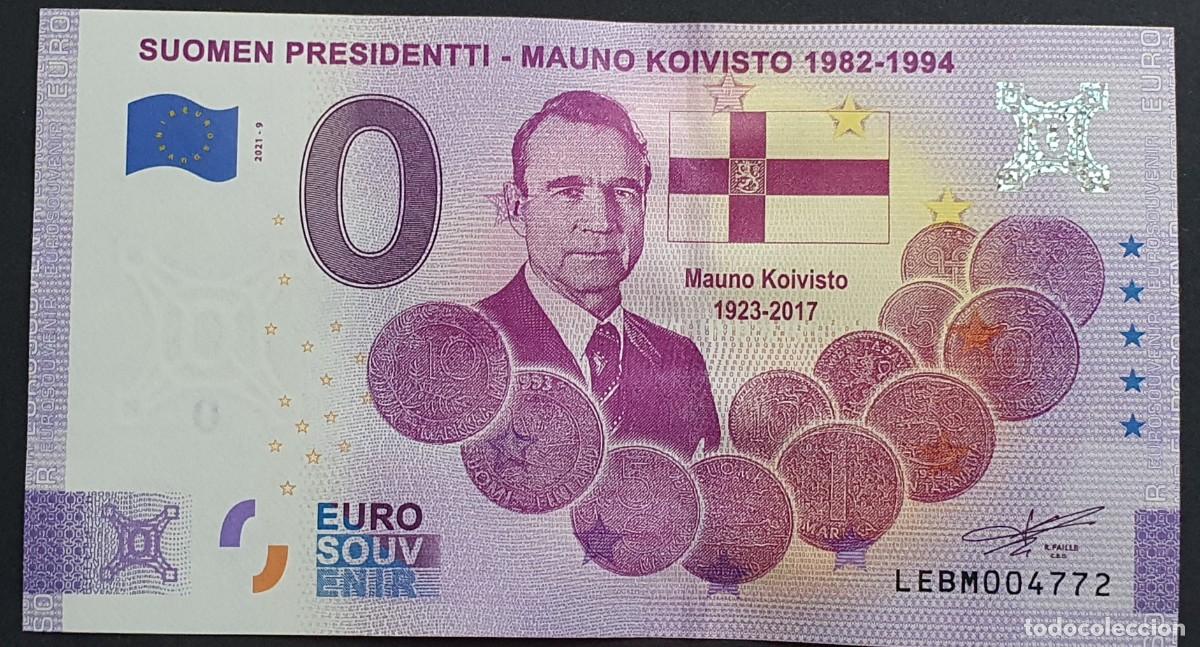 Billetes extranjeros: BILLETE 0 Euro Souvenir ANNIVERSARY Finlandia: LEBM 2021-9 PRESIDENTTI - MAUNO KOIVISTO 1982-1994