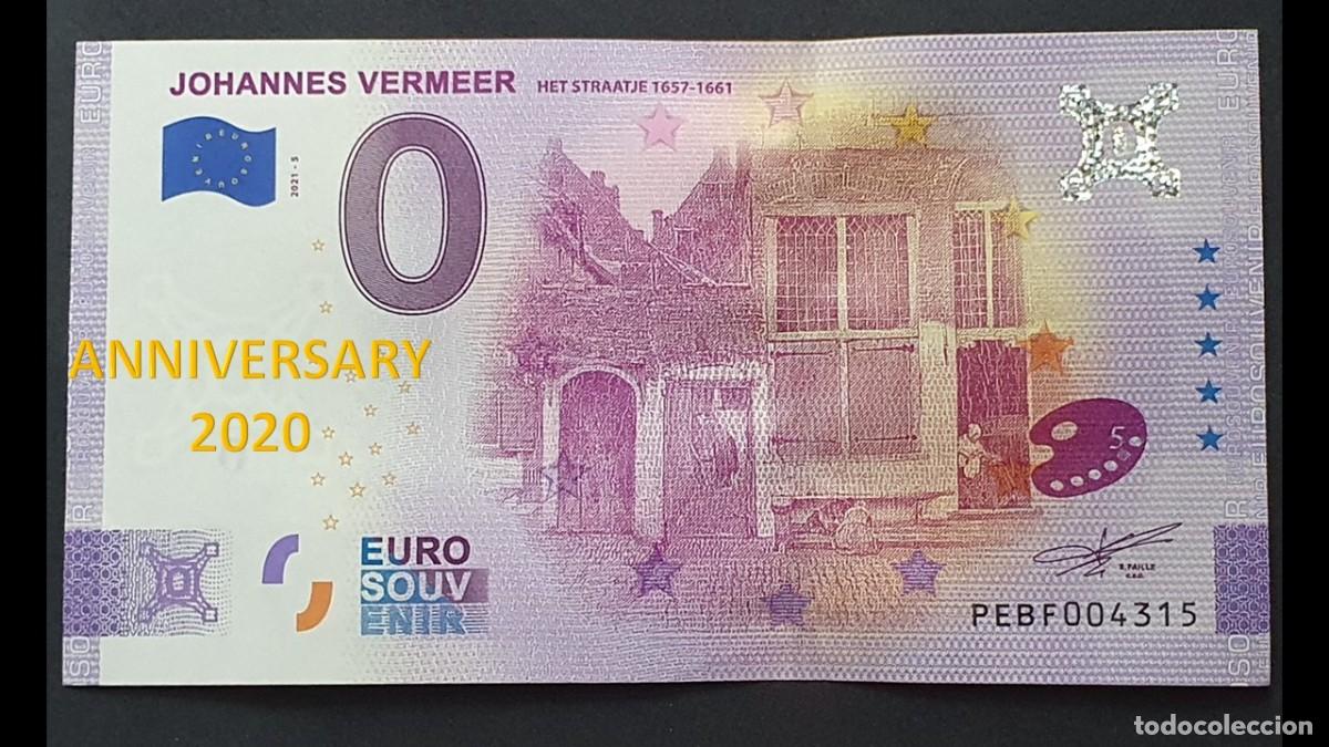 International Banknotes: BILLETE 0 Euro Souvenir ANNIVERSARY Holanda: PEBF 2021-5 JOHANNES VERMEER - HAT STRAATJE 1657-1661