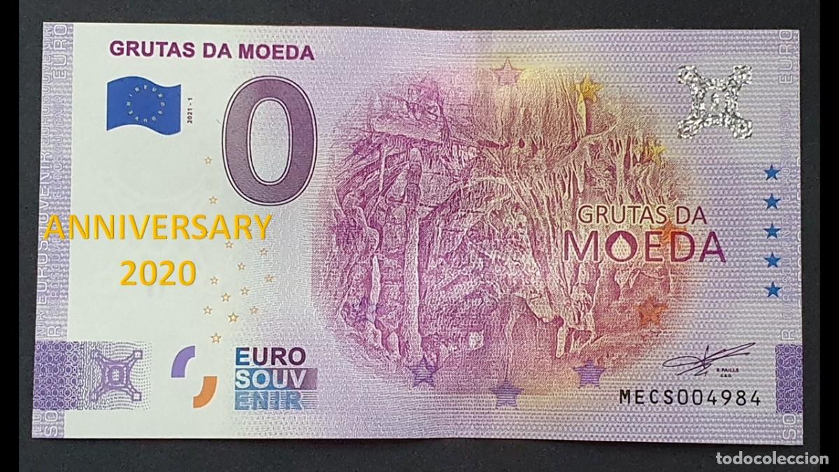 Billetes extranjeros: BILLETE 0 Euro Souvenir ANNIVERSARY Portugal: MECS 2021-1 GRUTAS DA MOEDA