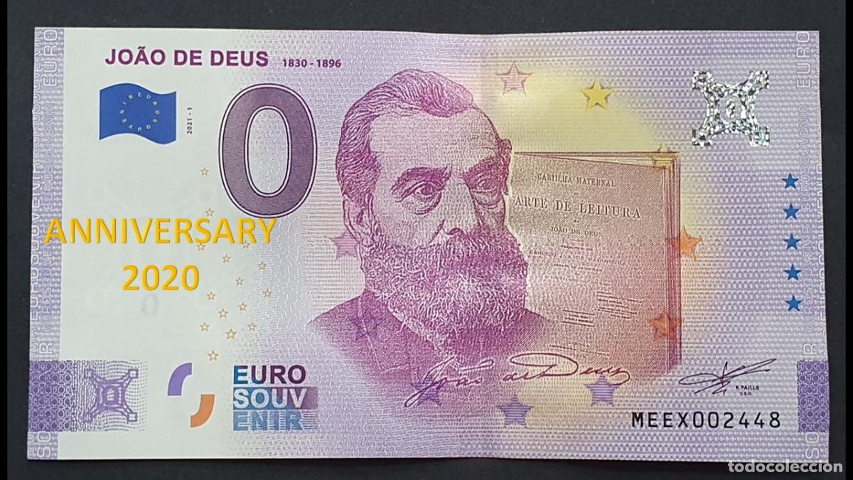 Notas Internacionais: BILLETE 0 Euro Souvenir ANNIVERSARY Portugal: MEEX 2021-1 JO&Atilde;O DE DEUS - 1830-1896
