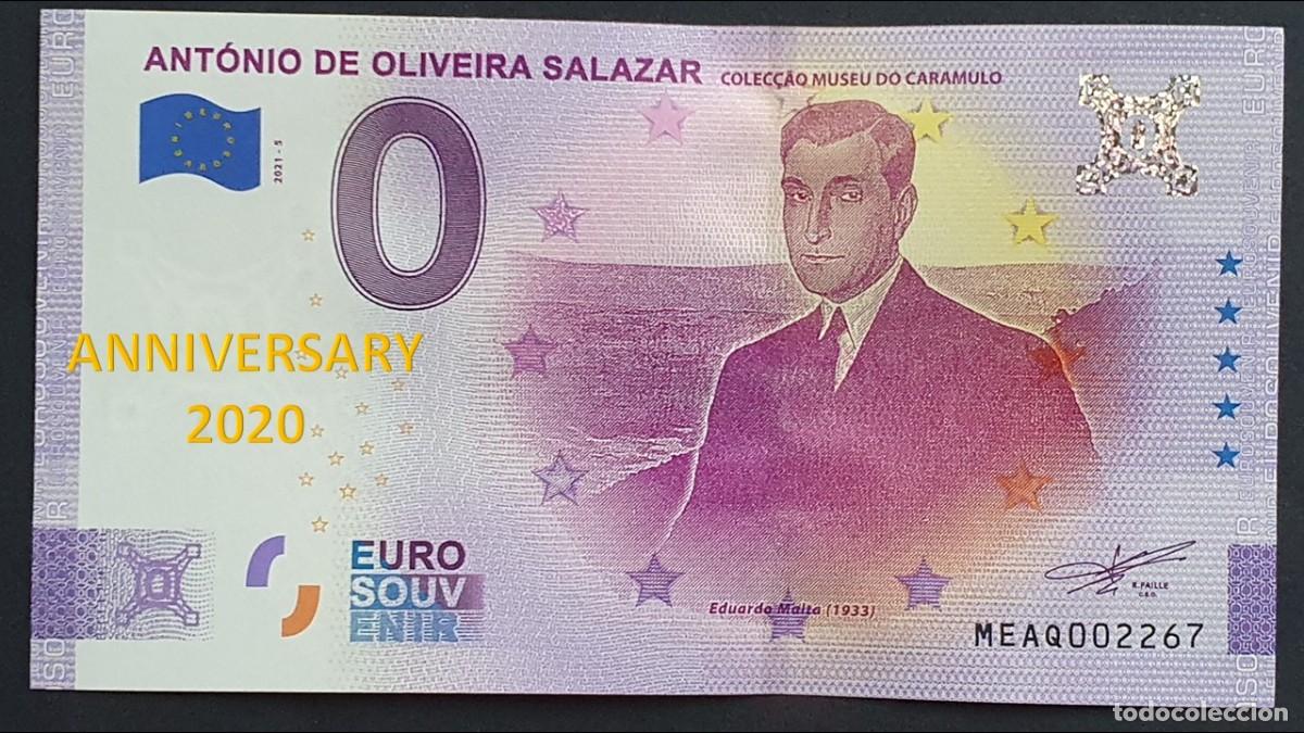 Billetes extranjeros: BILLETE 0 Euro Souvenir ANNIVERSARY Portugal: MEAQ 2021-5 ANT&Oacute;NIO OLIVEIRA SALAZAR - COLEC&Ccedil;&Atilde;O MUSEU