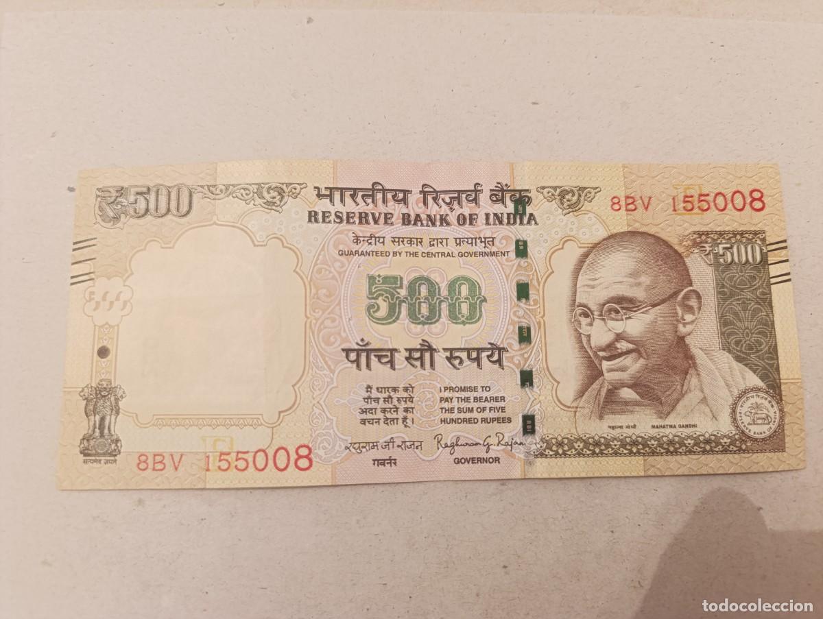 Billetes extranjeros: Billete India, 500 rupias, a&ntilde;o 2016 - Foto 1